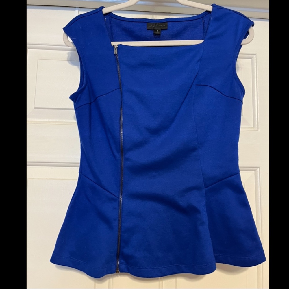 Worthington Blue Sleeveless Blouse